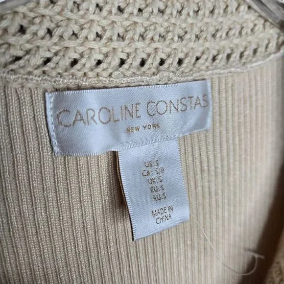 NEW Caroline Constas Ribbed Knit Crochet Collar Midi Dress Size Small - Picture 10 of 11